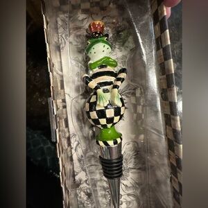 Mackenzie-Childs Mr. Jingles bottle stopper. New.